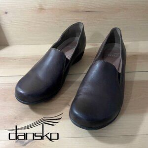 Dansko Women’s Farah Comfort Slip On Brown Leather Arch Support Loafers Size 9